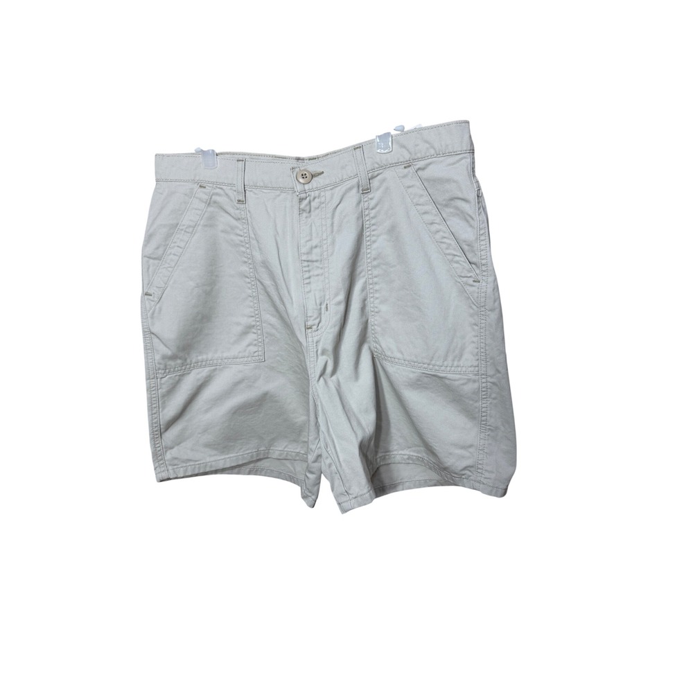 Faded Glory Womens Khaki Utility Shorts High Rise Cotton Size 13/14